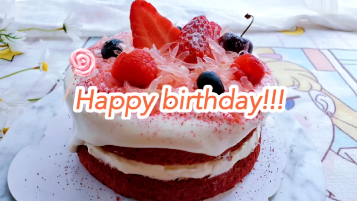 #美食#给自己做块生日蛋糕，许愿超灵的那种！