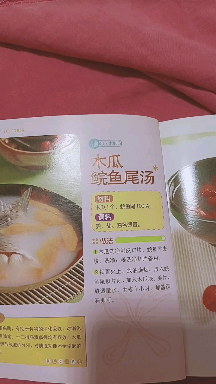 木瓜鲩鱼尾汤。调出