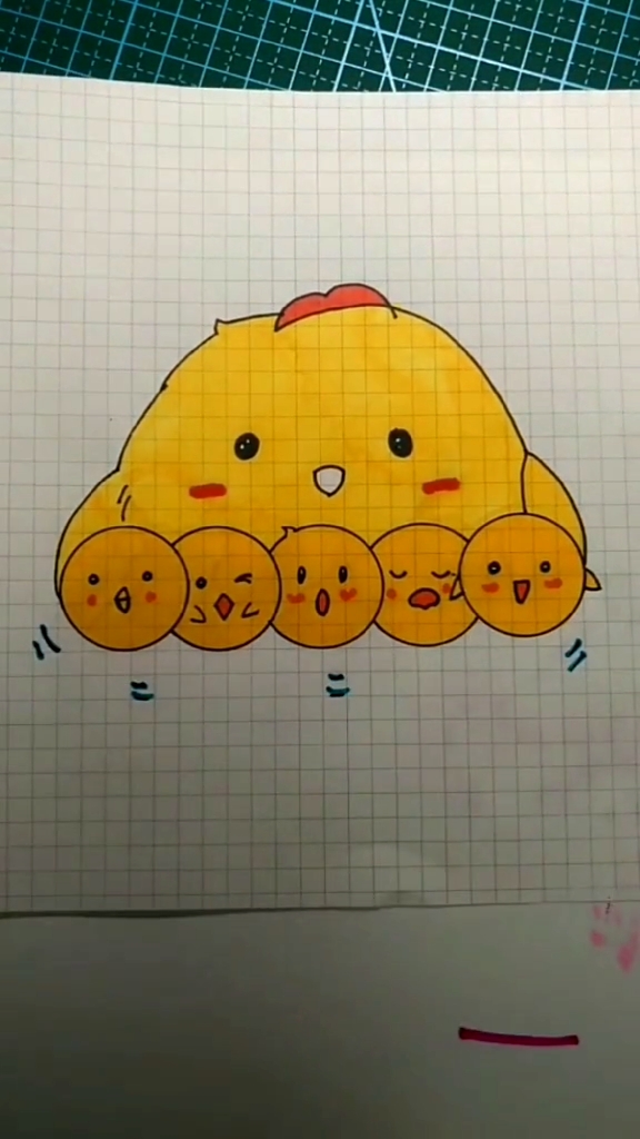 #简笔画#母鸡妈妈爱宝宝