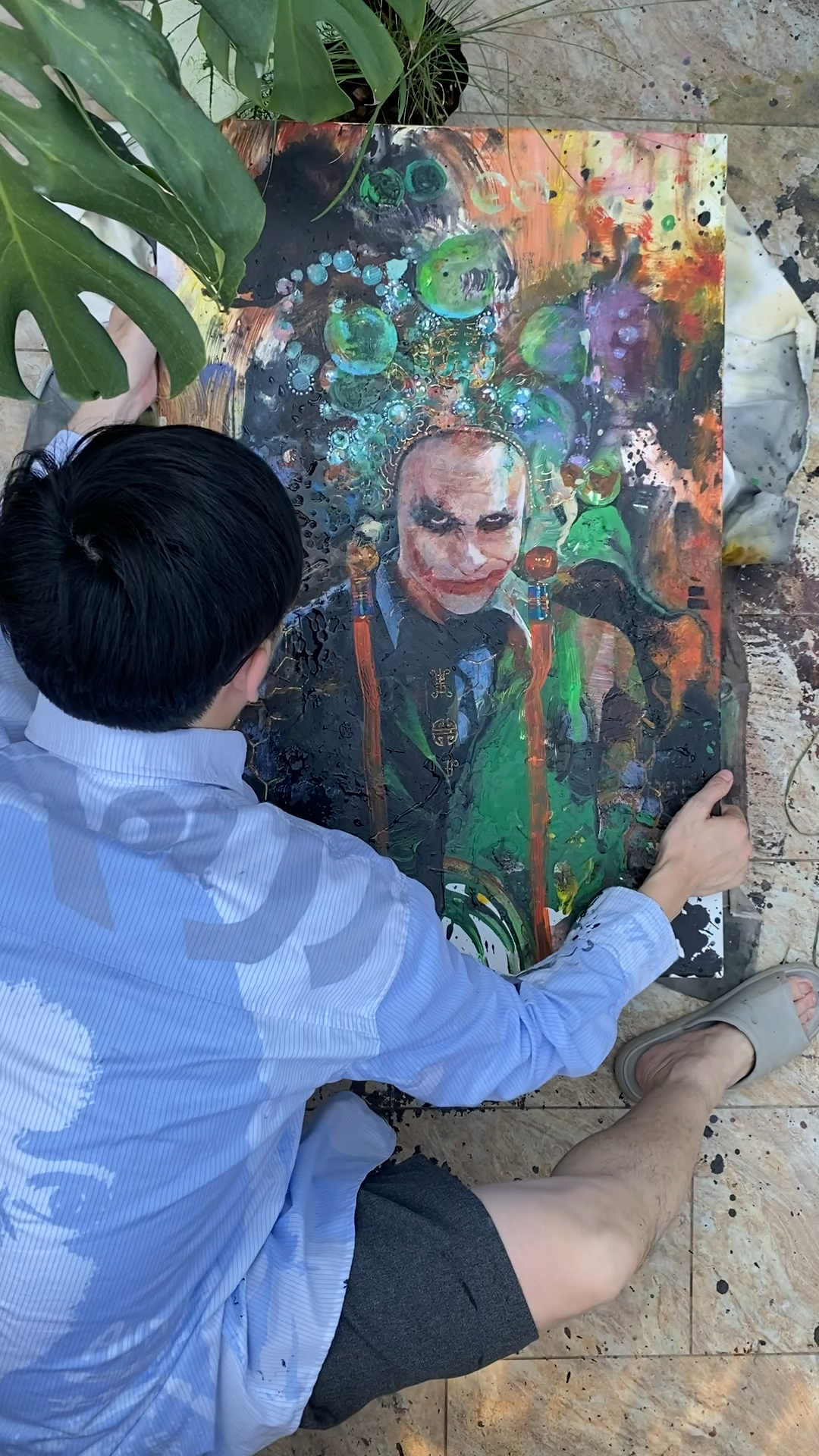 #泼花成画#粗糙且优雅的画法