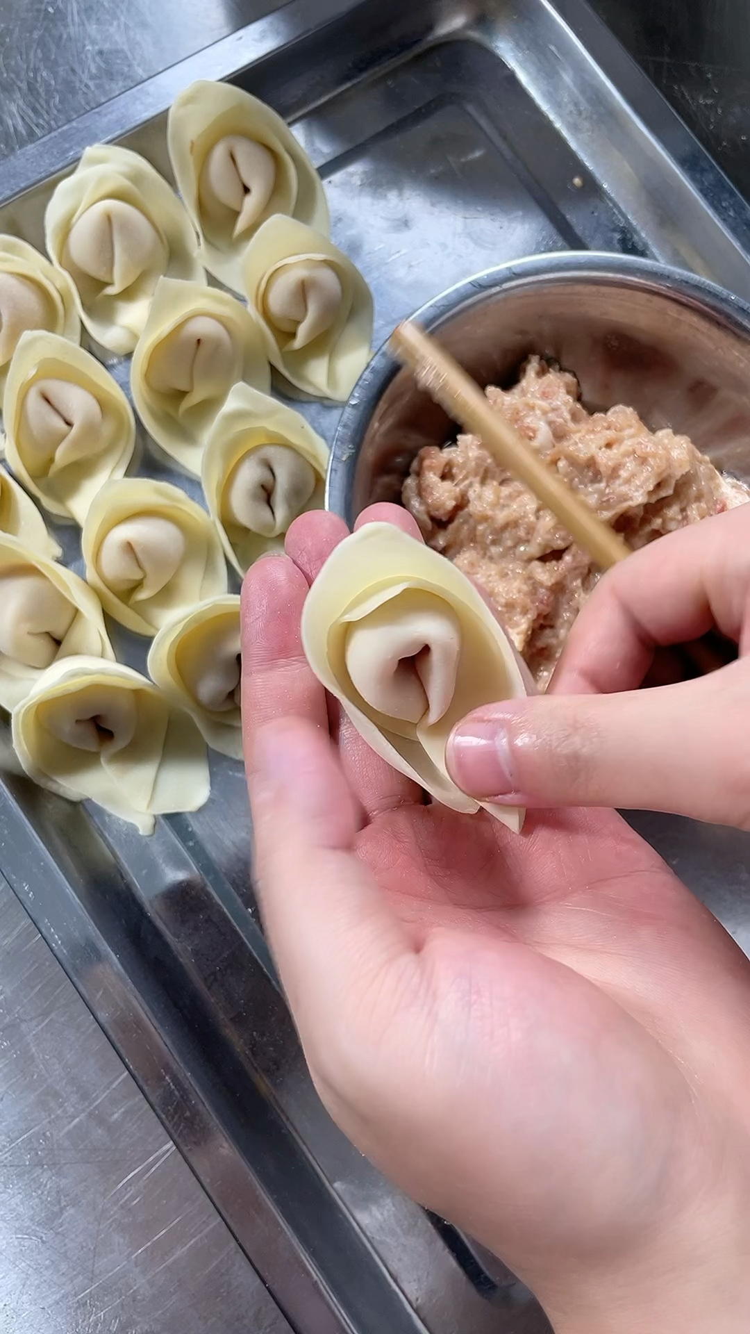#馄饨手法教学#