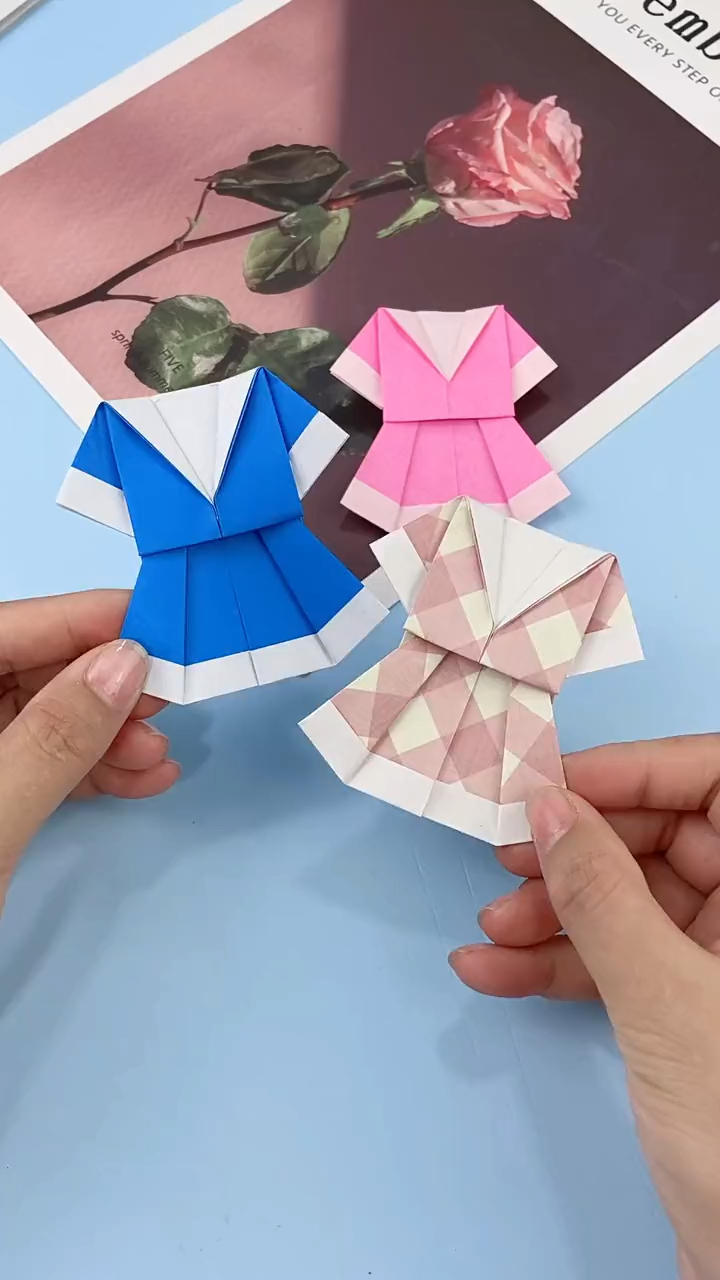 手工折纸#可爱小折纸校服来啦!你学会了吗?