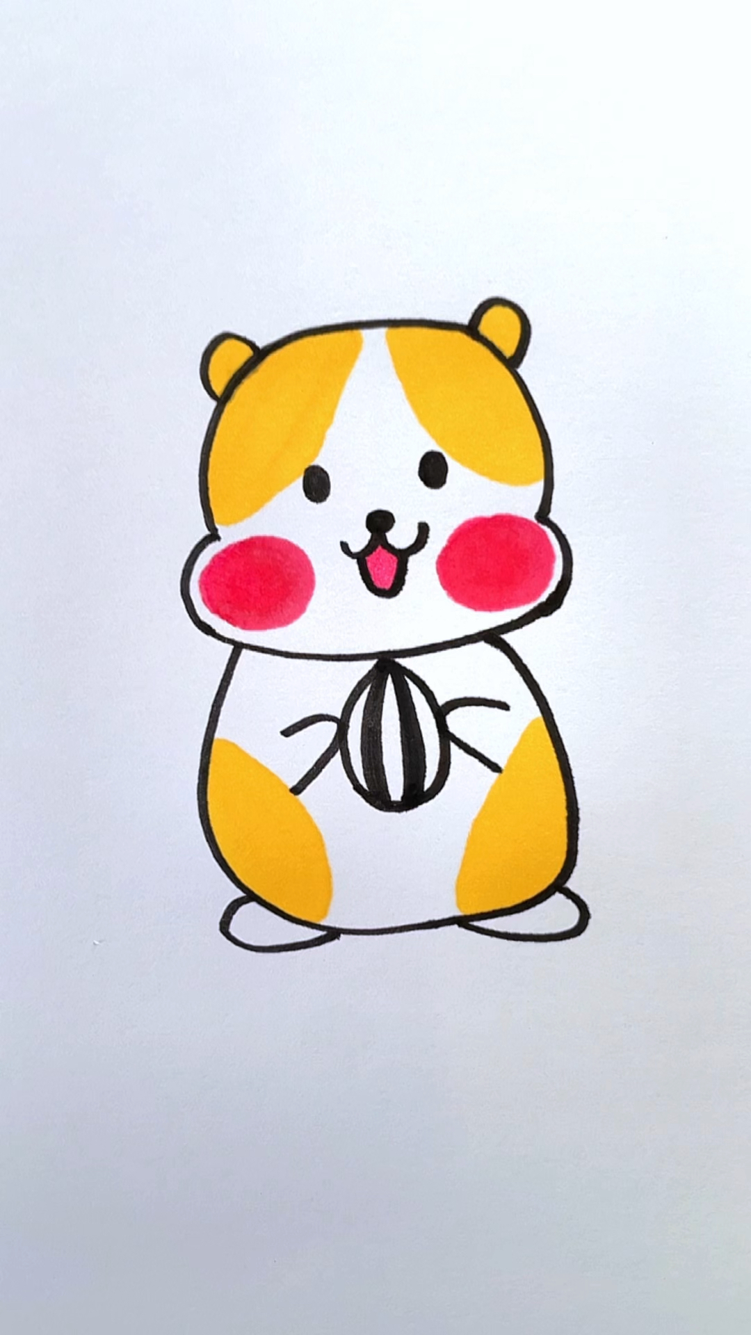 括号画小仓鼠简笔画#简笔画#一起学画画-度小视