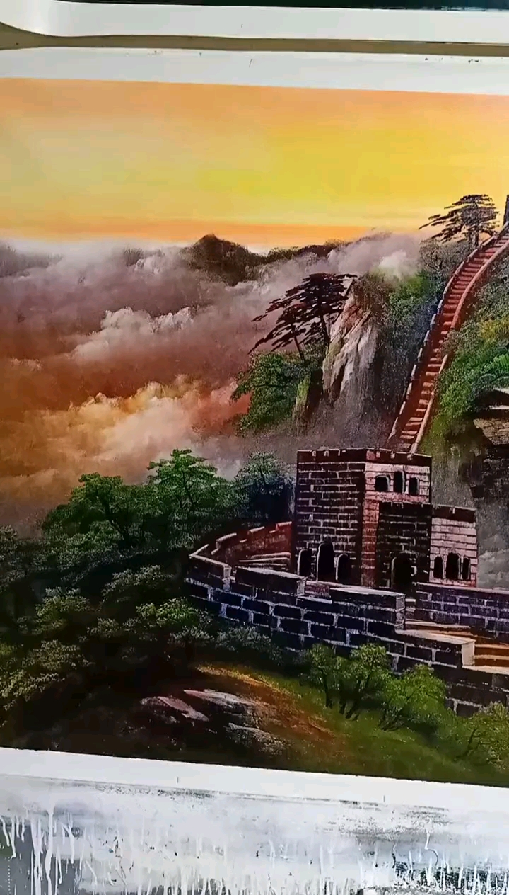 甘肃龙宝斋原创精品油画长城雄风基业永固