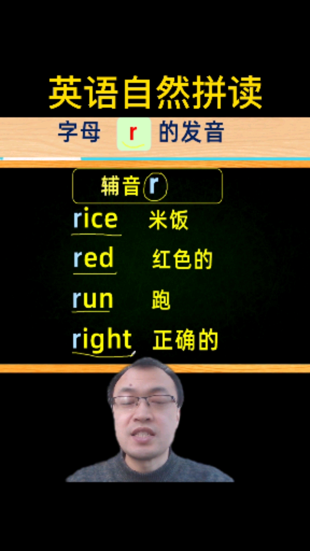 英语#英语自然拼读:字母r在单词里的发音-度小视