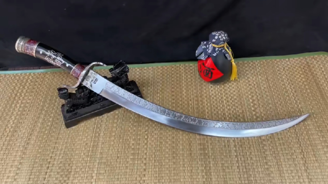 影视道具,蒙古草原狼弯刀