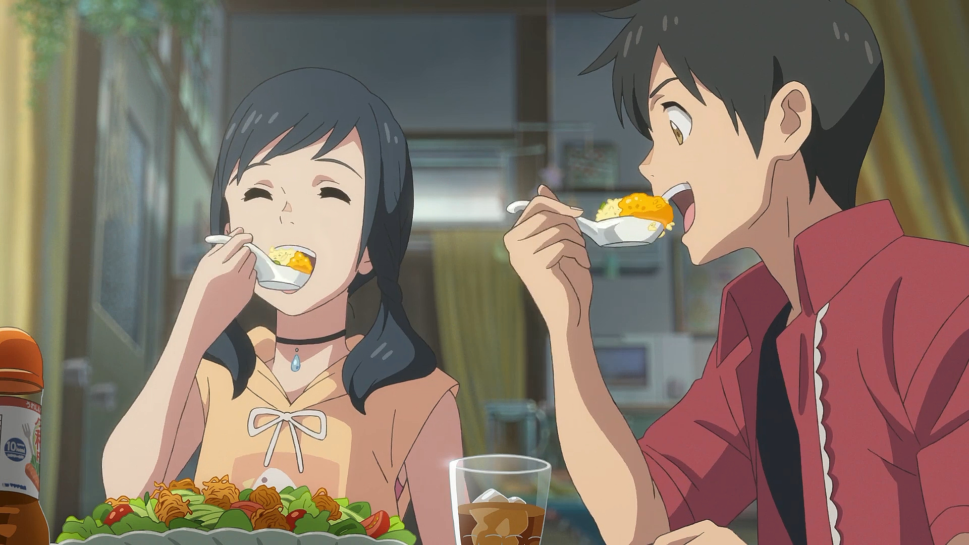 动漫剪辑#新海诚原来隐藏了这么多美食,看完很治愈,但真的很饿!