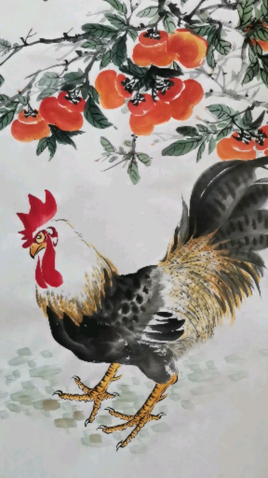 中国画#王兴民国画公鸡:教子图-度小视