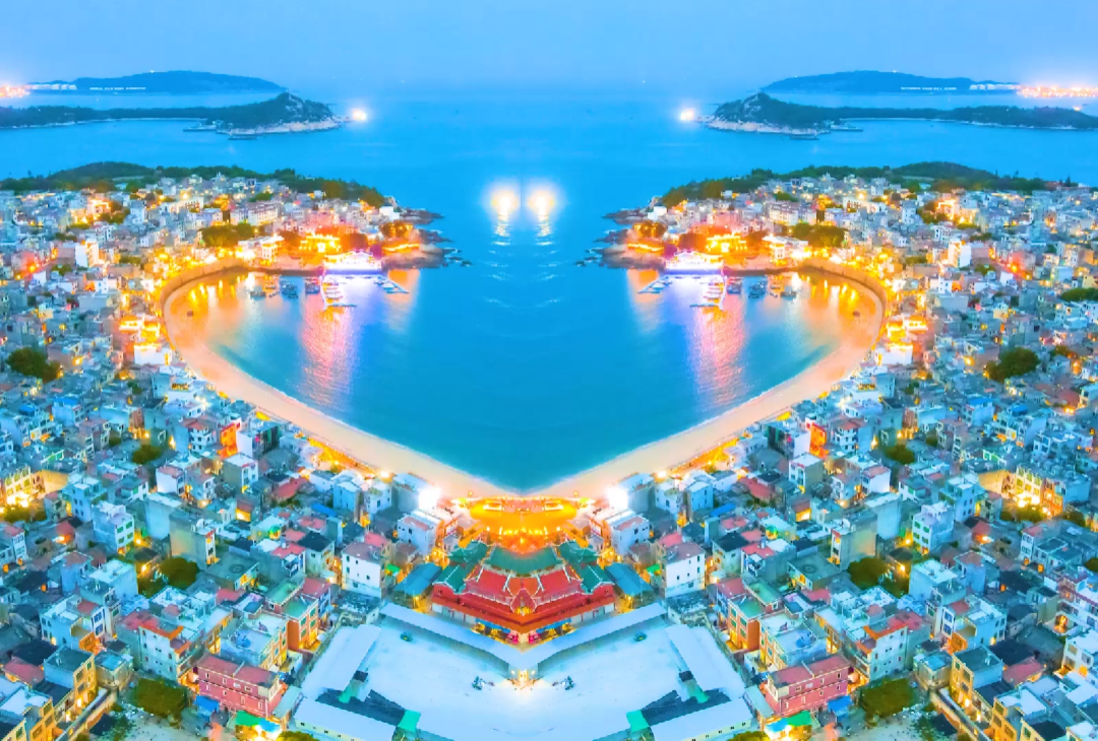 旅游进行时#当两个东山岛南门湾在一起,成了七夕最美的模样