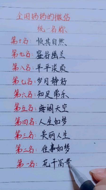 神颜福利社#妈妈的微信统一名称