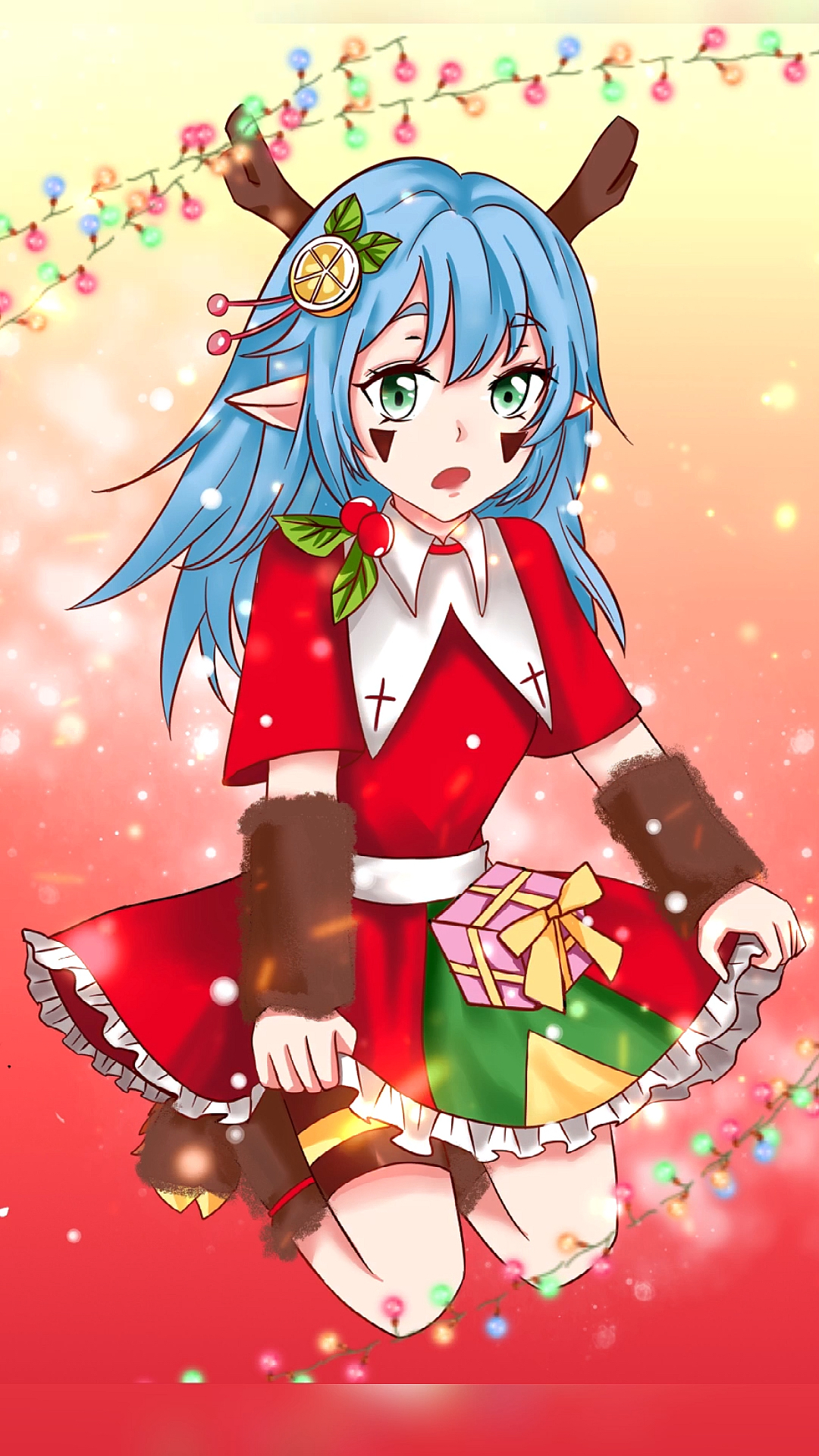 圣诞快乐#凹凸世界安莉洁变身圣诞少女,快来接祝福哦～-度小视