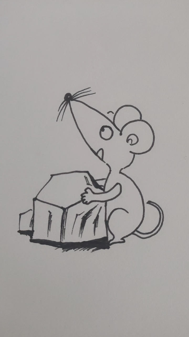 记录生活搬石头的小老鼠简笔画来喽每天画一画