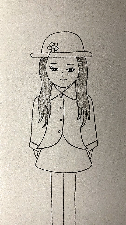 简笔画用汉字女人画美丽的女孩