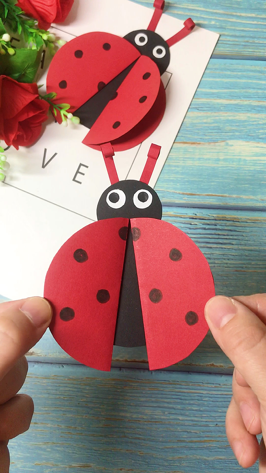 亲子手工#超简单的七星瓢虫,几个圆轻松搞定