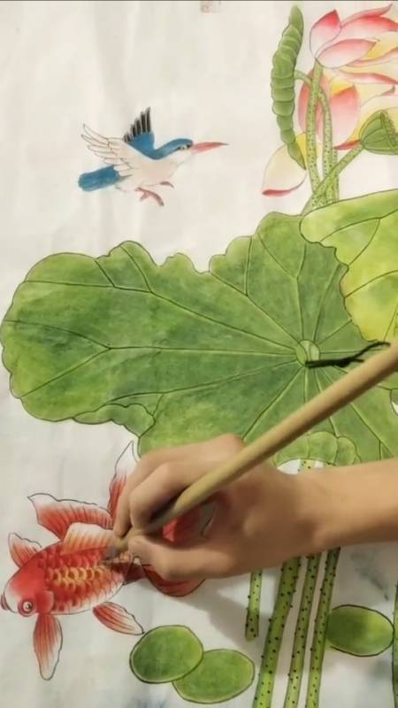 荷塘月色美#画一幅简单荷塘图,感谢欣赏