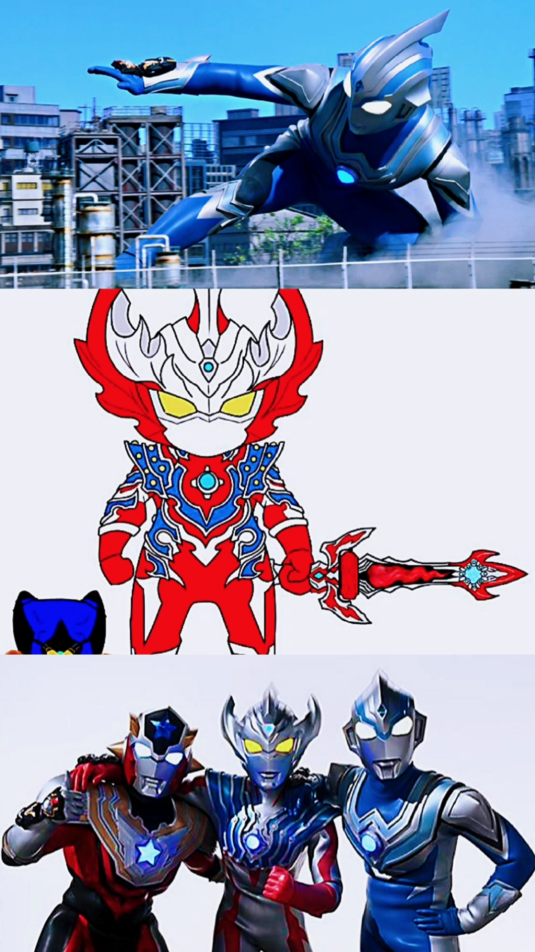 奥特曼三人小队版踏山河谁是来捣乱的