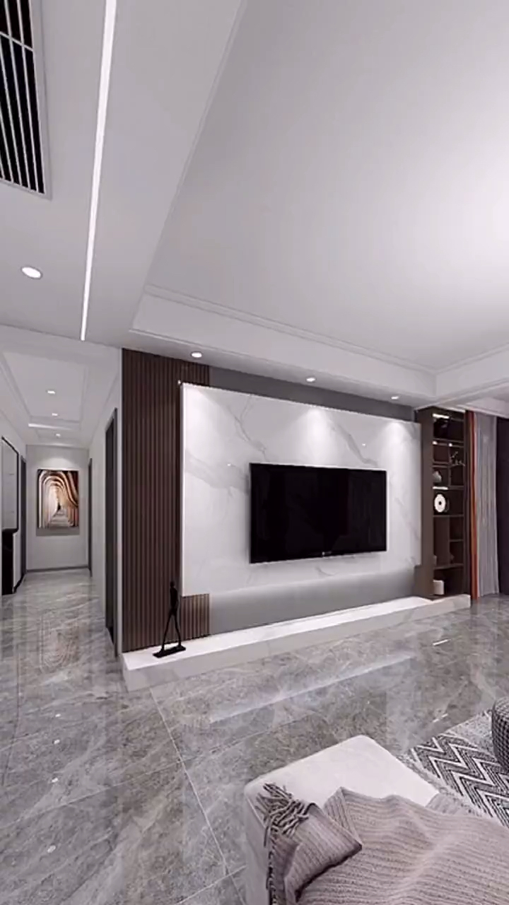 电视背景墙#2021流行的客厅装修-度小视