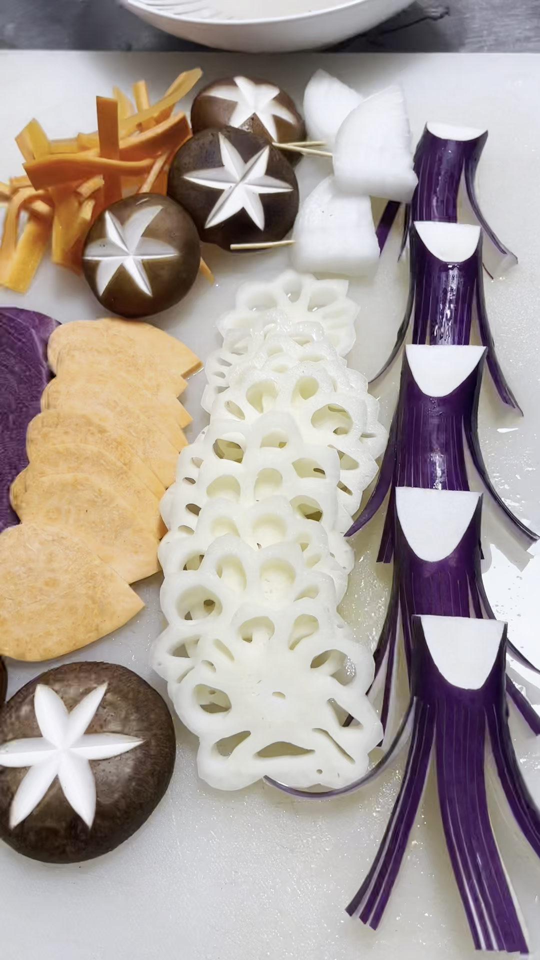 刀功#天妇罗蔬菜切法,大家有喜欢的吗?