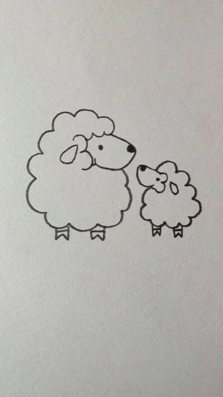 简笔画简笔画小羊和羊妈妈