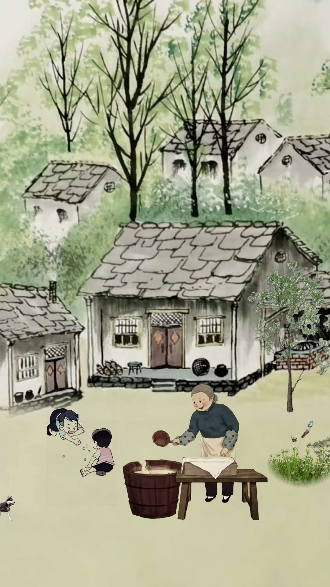 怀旧童年奶奶做的豆腐是最好吃的豆腐记得当时奶奶做豆腐我们就在边上