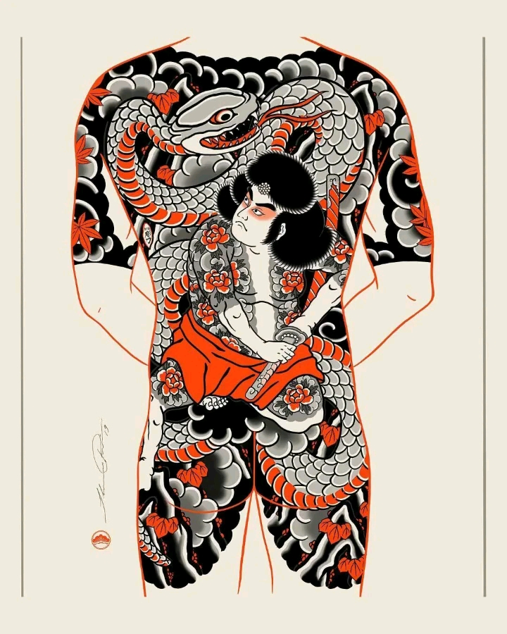 纹身#传统大满背,喜欢的可以保存