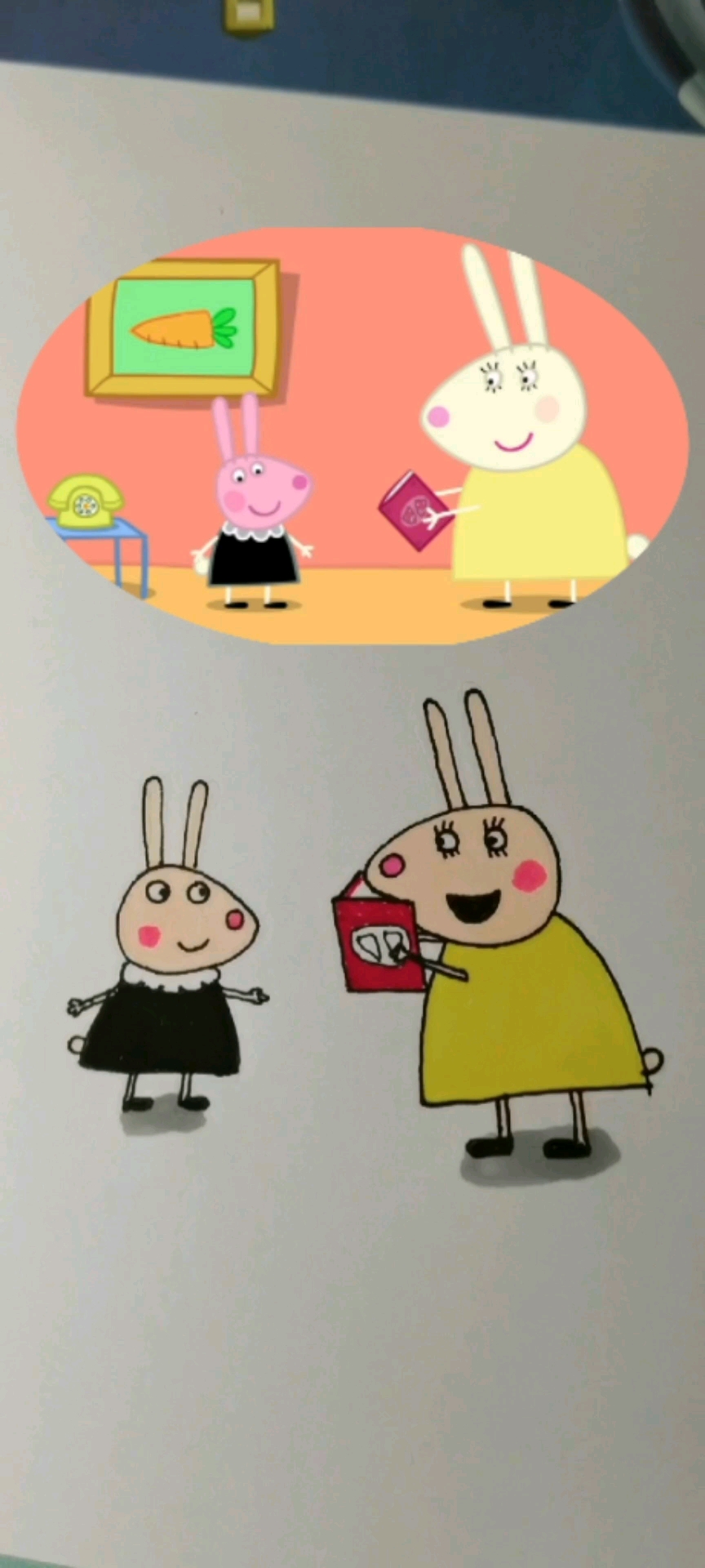 全民最牛手艺人#瑞贝卡和妈妈简笔画