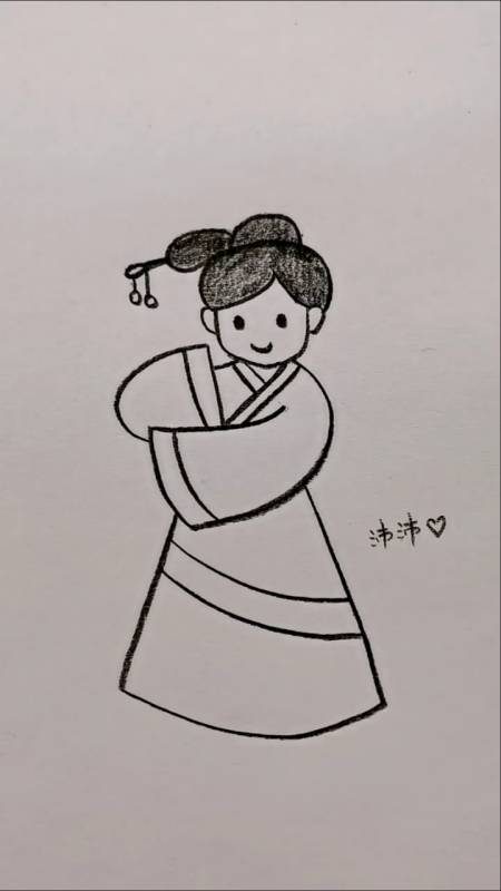 画画的baby#古风小美女简笔画