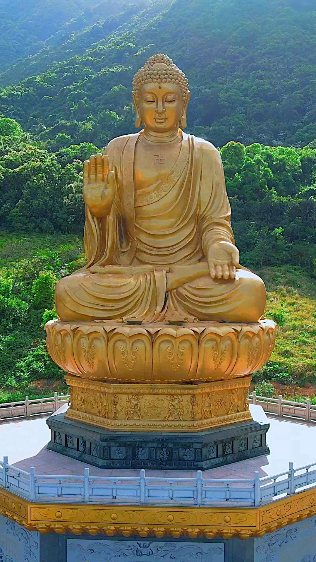 粤东第一大佛,鸡鸣寺莲花大佛,祝福大家好事连连,寿与天齐,年年有鱼