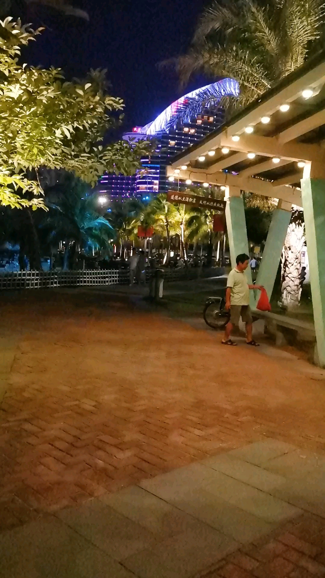 金沙湾观海长廊夜景图片