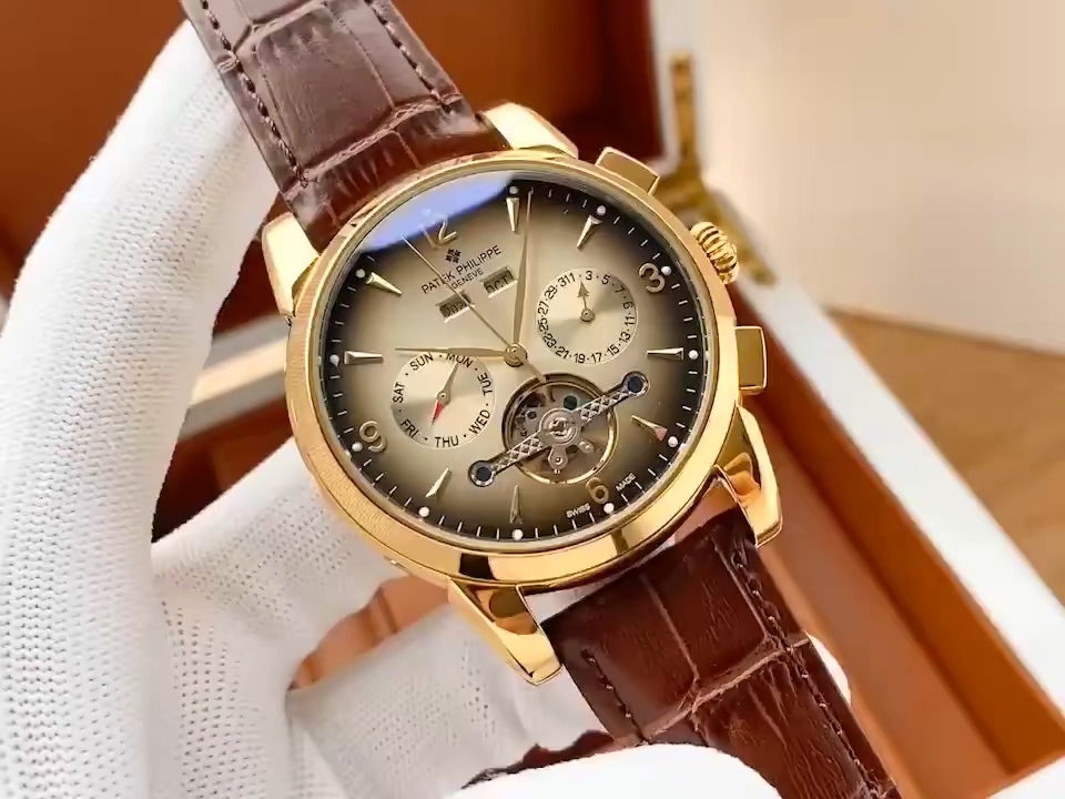 百达翡丽皮带男士机械手表