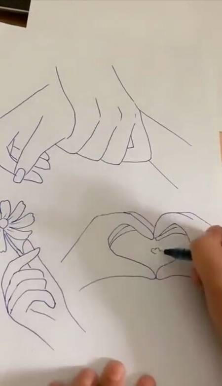 简笔画#这样画手超简单,你学会了吗