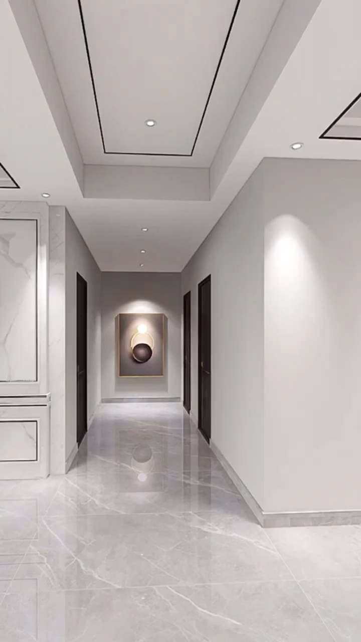 电视背景墙#现代轻奢黑白灰