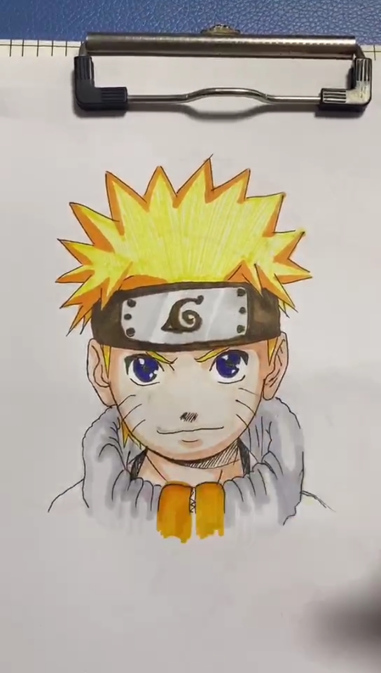 我要上热门#绘画鸣人时间不同画出来的成品