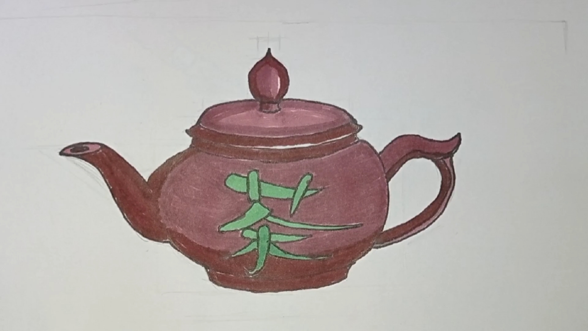 茶壶美术画六年级图片