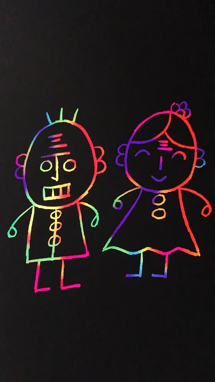 简笔画简笔画丁老头和丁老太