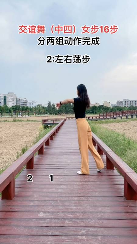 广场舞交谊舞中四女步16步