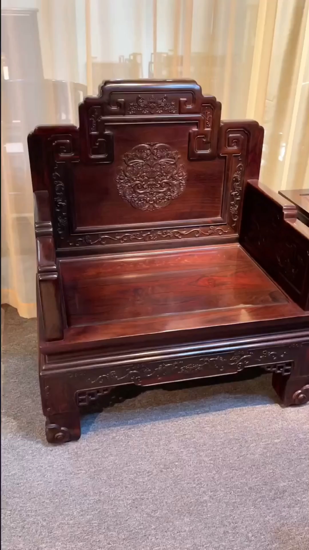 破壳计划#大红酸枝国宾款西番莲沙发