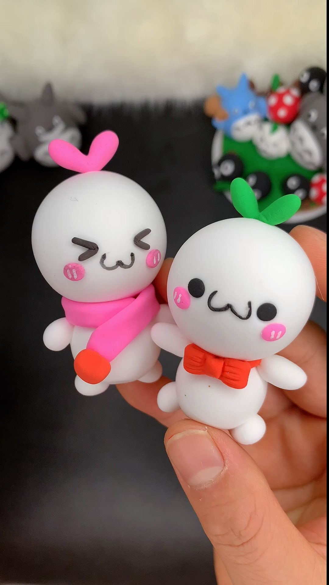 超轻粘土#萌萌的长草颜团子