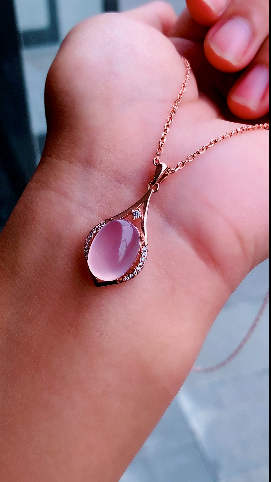 芙蓉石吊坠,小清新