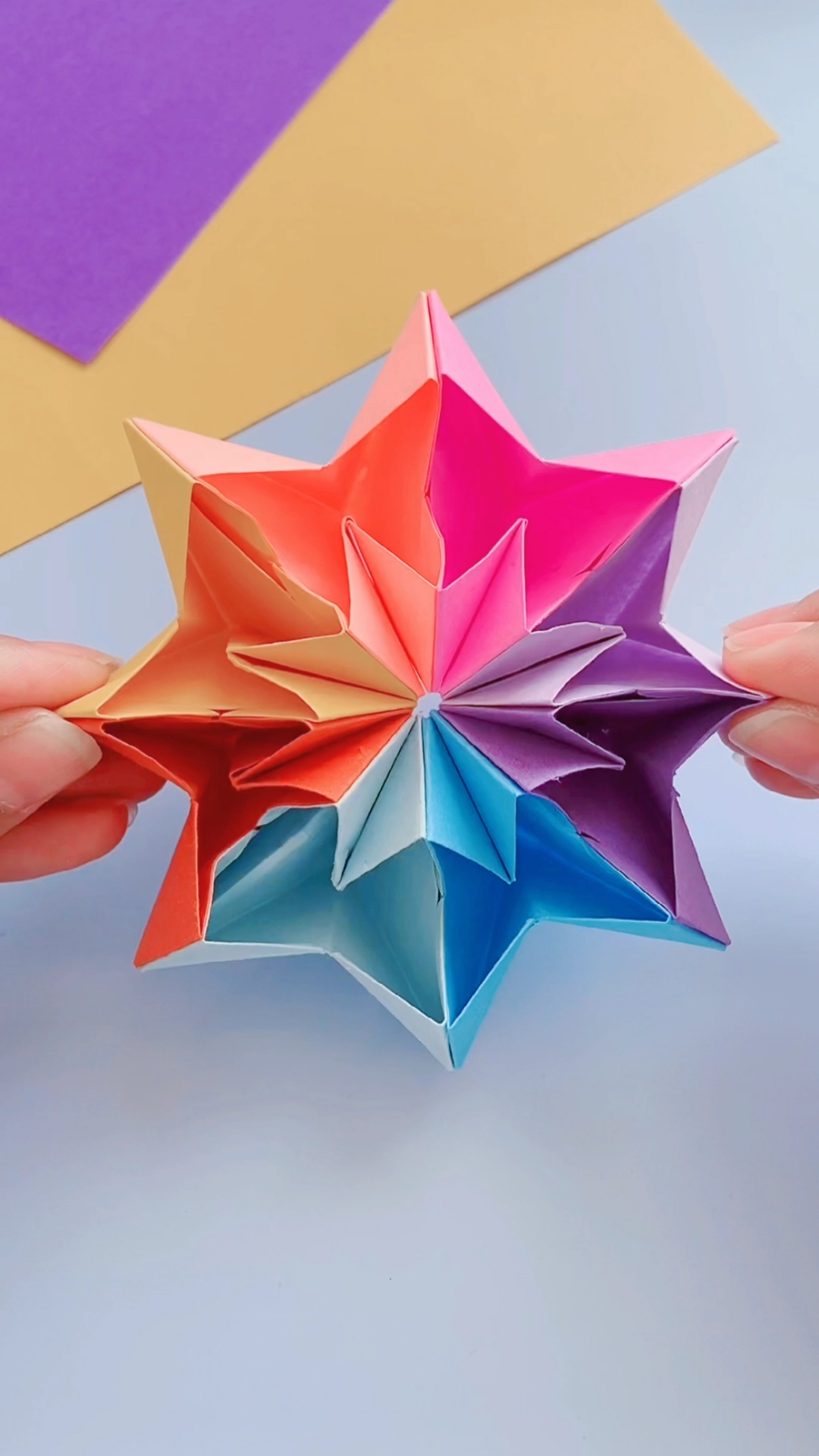 手工制作减压有趣的无限翻折纸步骤简单易学好玩到停不下来