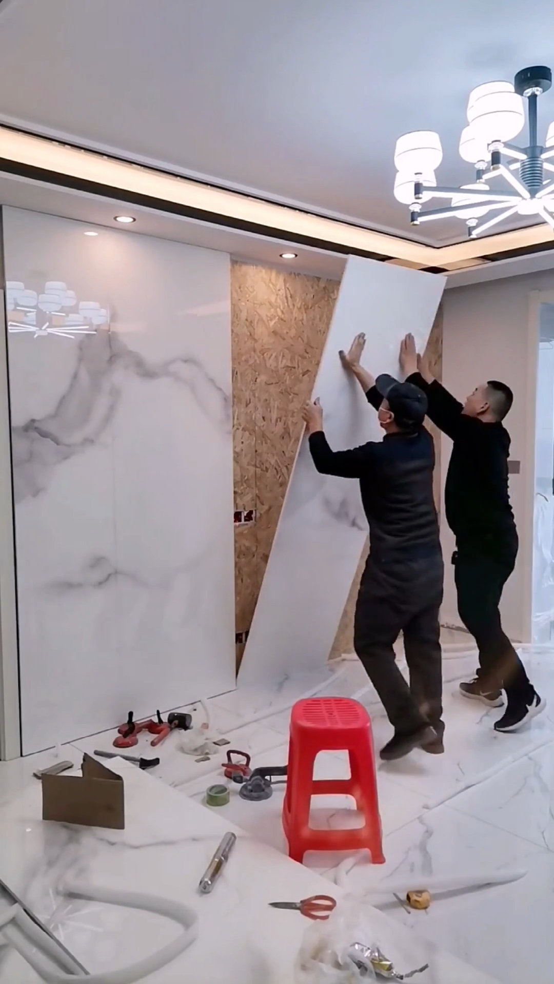 你好,夏天#石材大板上墙,简单又好看.