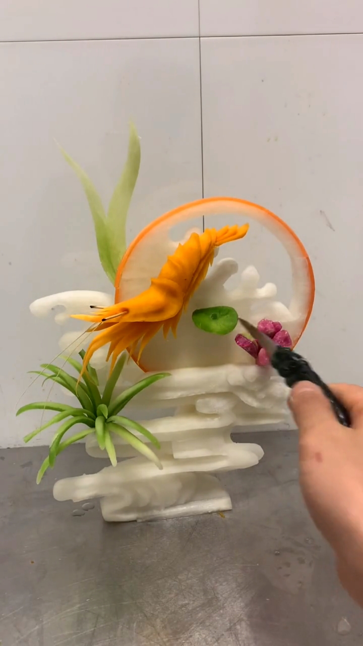 厨房手艺小教程#这富贵虾的教学你们学会了嘛,分享厨房雕刻师雕刻的