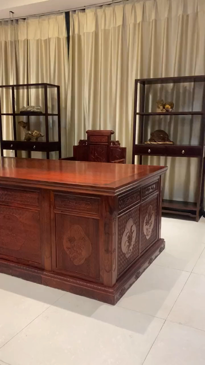 古典红木家具赞比亚血檀办公室组合