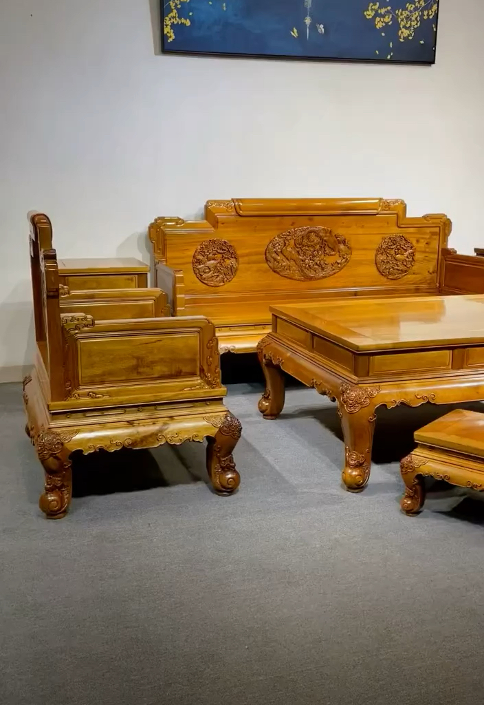 新中式沙发#八件套金丝楠木沙发