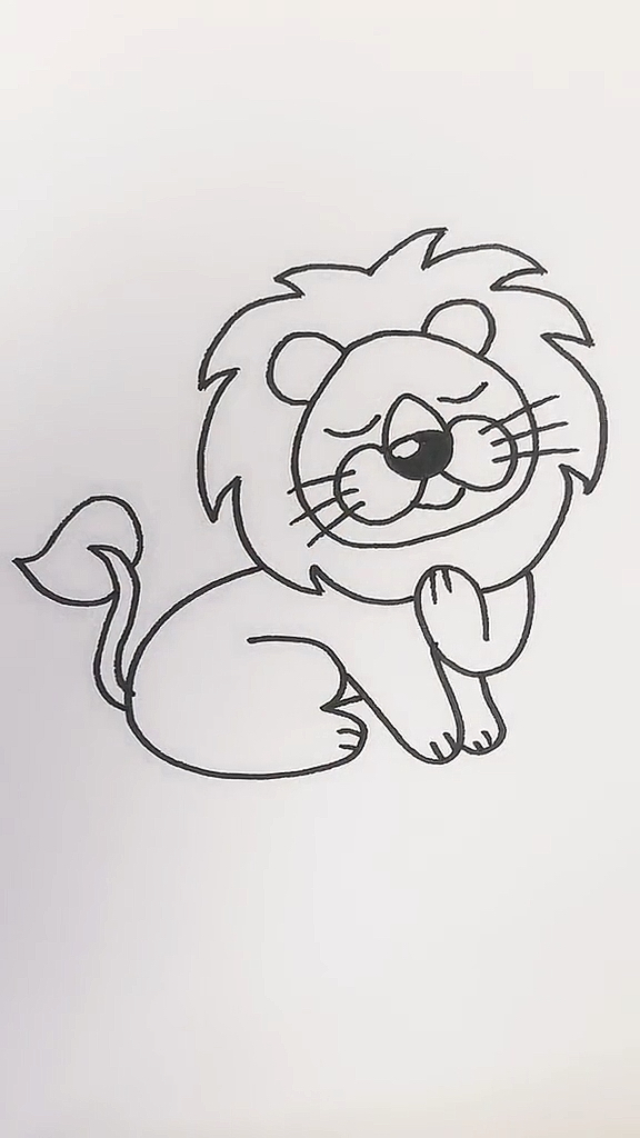 画画原来如此简单#画狮子#动物简笔画#每日一画