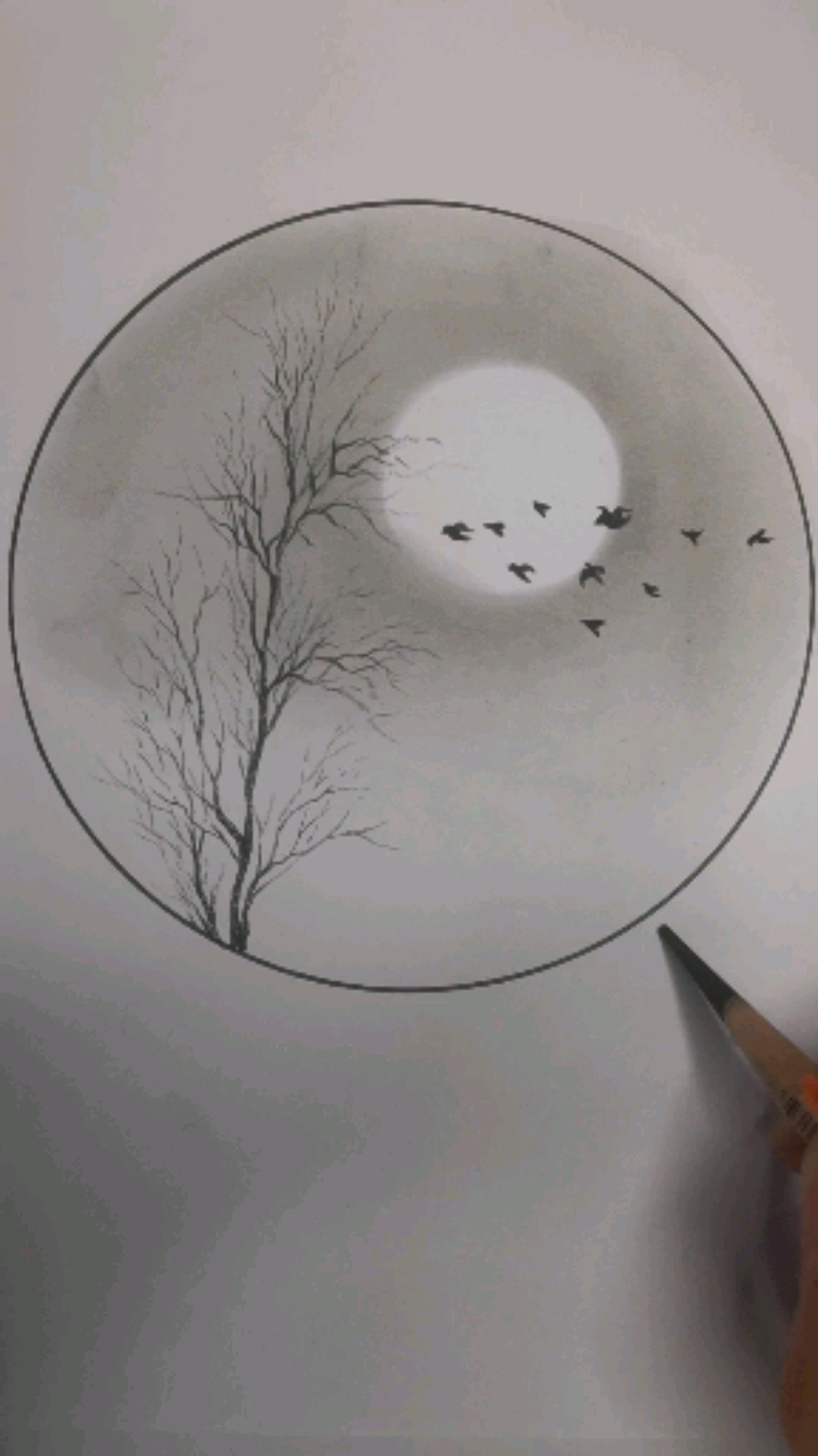 画画原来如此简单月夜朦胧的景色原来是这样画的