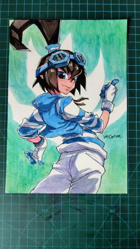 动漫手绘凹凸世界恶魔弟弟艾米姐姐弟弟都画全了