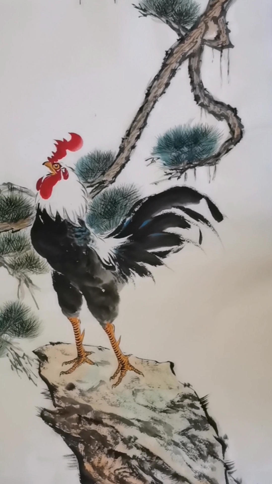 王兴民国画公鸡:此画必火,不信你就赞