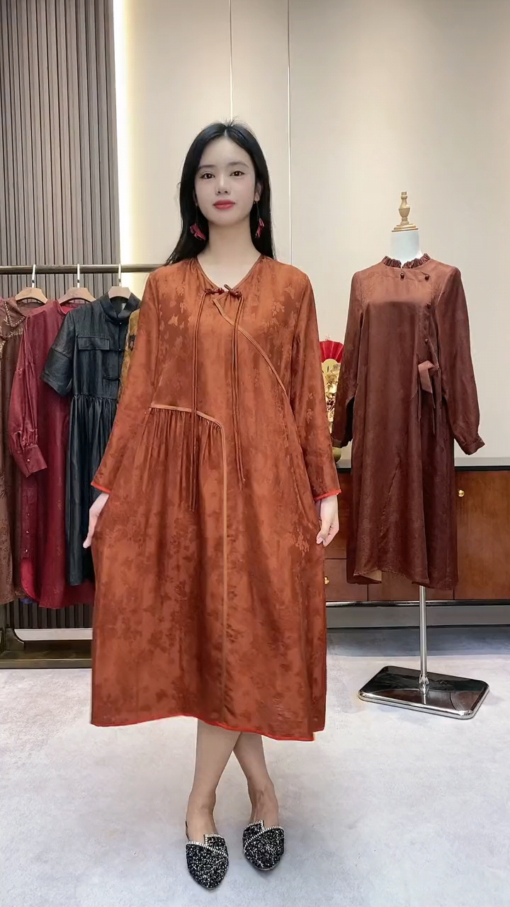 香云纱连衣裙#红云纱透孔花罗#高端品质#非遗香云纱