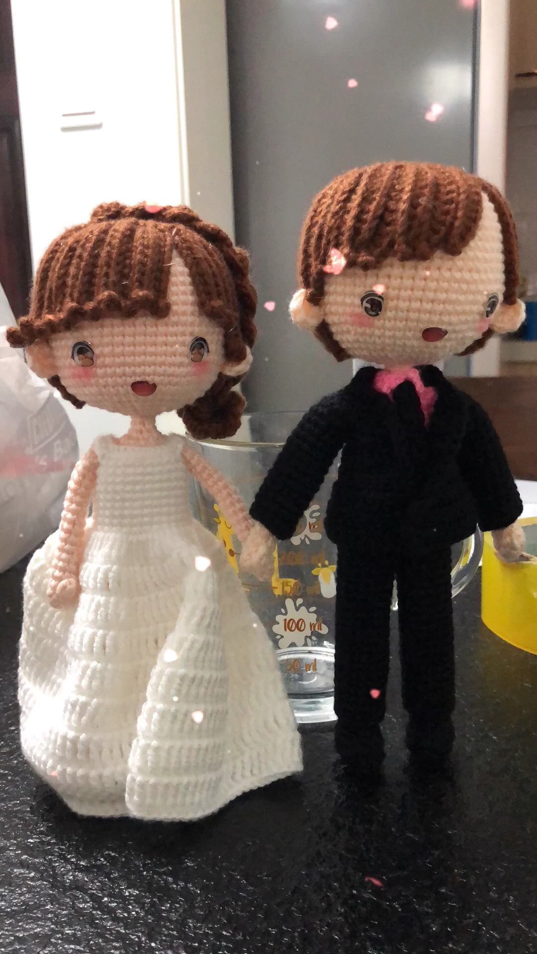 手工制作#钩针结婚娃娃